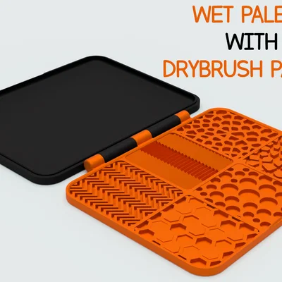 Khay pha màu 3D đa năng tích hợp bảng chà cọ (Drybrush Palette)