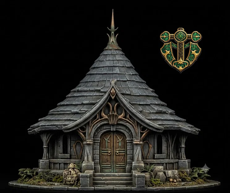 Nhà tranh kiểu tiên tộc (Elven Hutt), mô hình trang trí thị trấn - Image 1