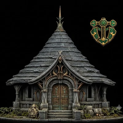 Nhà tranh kiểu tiên tộc (Elven Hutt), mô hình trang trí thị trấn