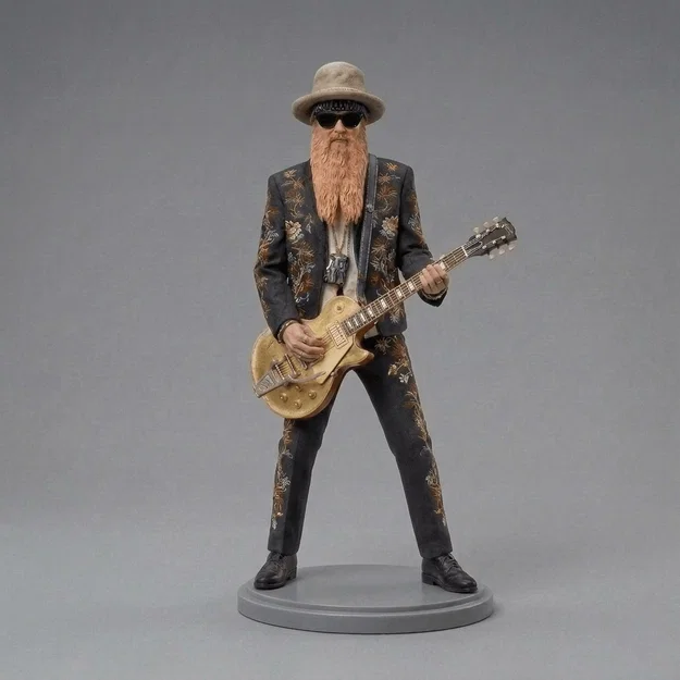 Mô hình 3D ban nhạc huyền thoại ZZ Top - Billy, Dusty và Frank - Image 2