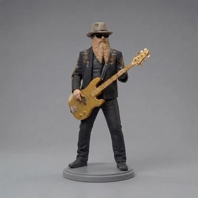 Mô hình 3D ban nhạc huyền thoại ZZ Top - Billy, Dusty và Frank
