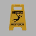 Biển báo sàn trơn trượt (Caution Wet Floor Sign) dễ in 3D - Thumbnail 2