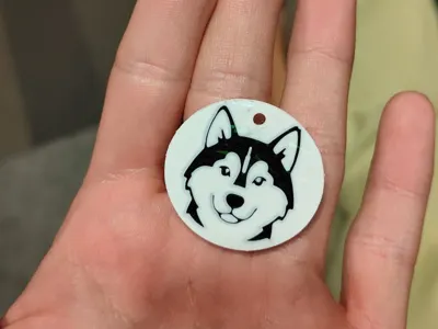 Móc khóa hình chú chó Husky xinh xắn - In 3D dễ dàng - Image 1