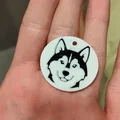 Móc khóa hình chú chó Husky xinh xắn - In 3D dễ dàng - Thumbnail 1