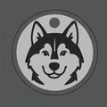 Móc khóa hình chú chó Husky xinh xắn - In 3D dễ dàng - Thumbnail 3