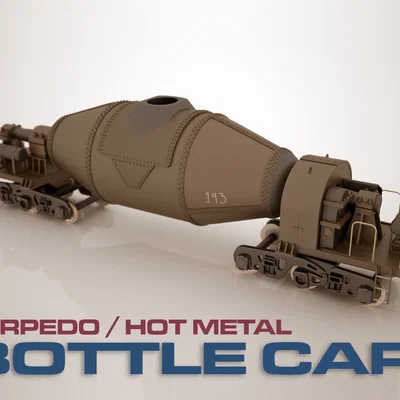 Mô hình 3D toa tàu chở kim loại nóng (Torpedo Car) tỉ lệ HO