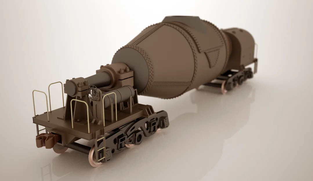 Mô hình 3D toa tàu chở kim loại nóng (Torpedo Car) tỉ lệ HO - Image 3