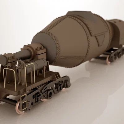 Mô hình 3D toa tàu chở kim loại nóng (Torpedo Car) tỉ lệ HO
