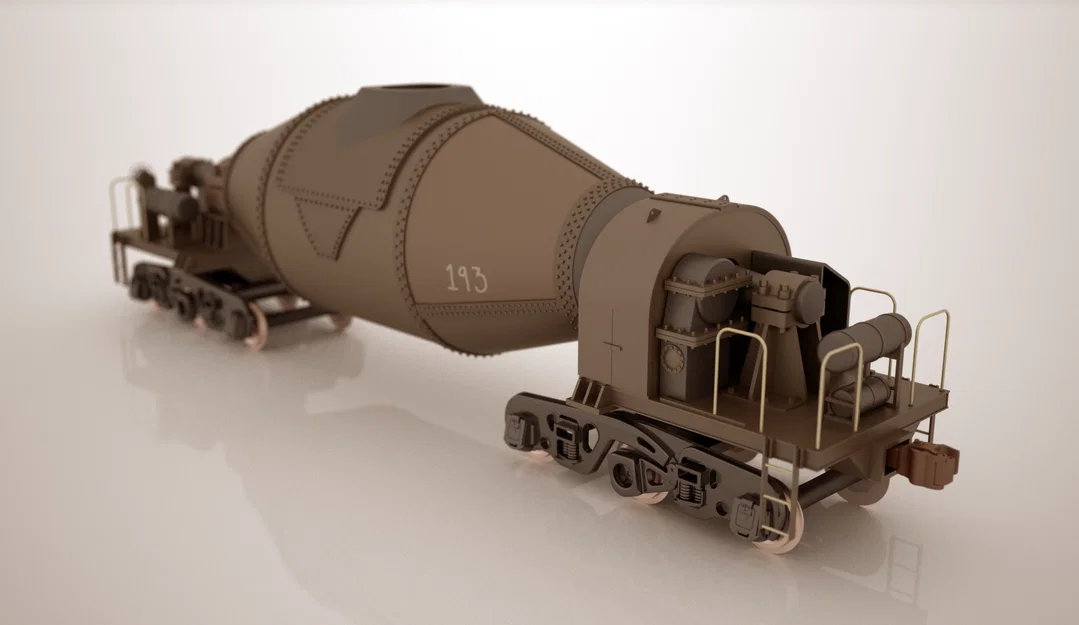 Mô hình 3D toa tàu chở kim loại nóng (Torpedo Car) tỉ lệ HO - Image 4