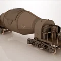 Mô hình 3D toa tàu chở kim loại nóng (Torpedo Car) tỉ lệ HO - Thumbnail 4