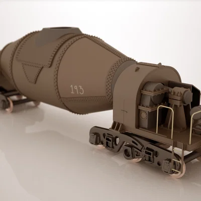 Mô hình 3D toa tàu chở kim loại nóng (Torpedo Car) tỉ lệ HO