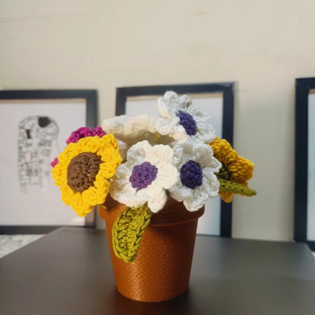 Chậu Cây Họa Tiết Đan Móc (Crochet Style Planter Pot) - Image 1