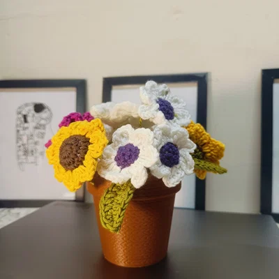 Chậu Cây Họa Tiết Đan Móc (Crochet Style Planter Pot)