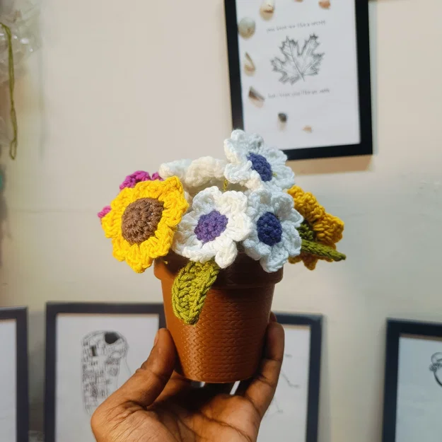 Chậu Cây Họa Tiết Đan Móc (Crochet Style Planter Pot) - Image 3