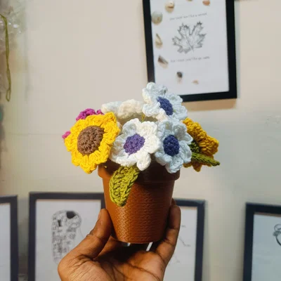 Chậu Cây Họa Tiết Đan Móc (Crochet Style Planter Pot)
