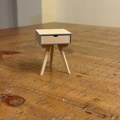 Bàn phụ 1/12 Triside - Mô hình nội thất mini cho nhà búp bê và diorama