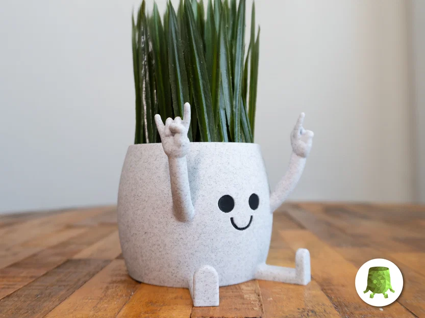 Chậu Cây Happy Sitting Pot Horns Hand - Image 1