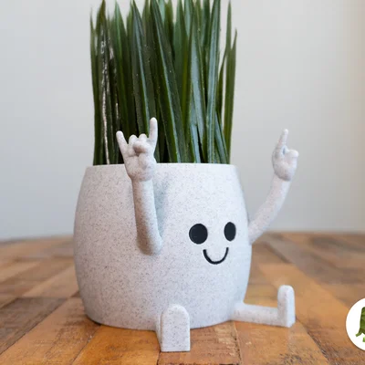 Chậu Cây Happy Sitting Pot Horns Hand