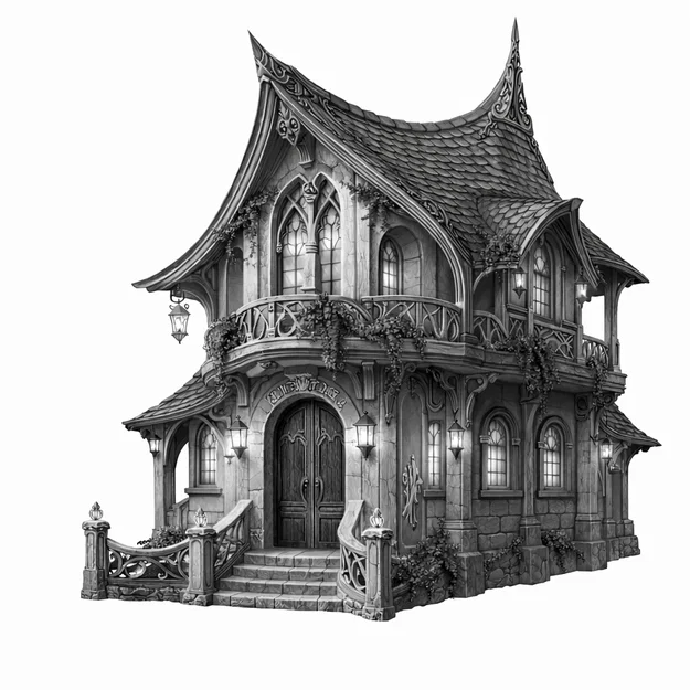 Tửu quán Elven - Mô hình kiến trúc cho thị trấn - Image 4