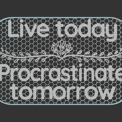 Bảng hiệu "Procrastinate Tomorrow" (Trì hoãn đến ngày mai)