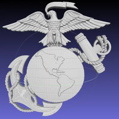 Mô hình in 3D huy hiệu Thủy quân lục chiến Hoa Kỳ (USMC Coat of Arms)