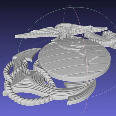 Mô hình in 3D huy hiệu Thủy quân lục chiến Hoa Kỳ (USMC Coat of Arms)