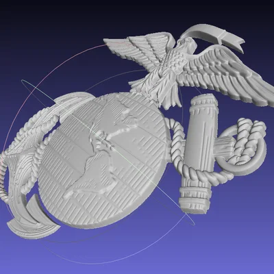 Mô hình in 3D huy hiệu Thủy quân lục chiến Hoa Kỳ (USMC Coat of Arms)