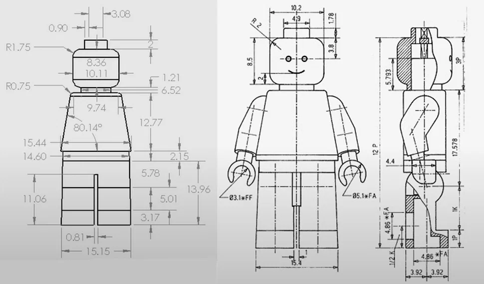 Mô hình nhân vật Lego cổ điển (Lego man) in 3D chi tiết - Image 2