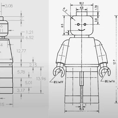 Mô hình nhân vật Lego cổ điển (Lego man) in 3D chi tiết