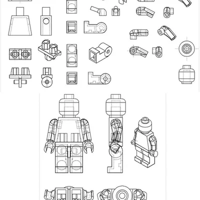 Mô hình nhân vật Lego cổ điển (Lego man) in 3D chi tiết