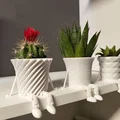 Bộ sưu tập chậu cây xương rồng mini có khớp nối trang trí 3D - Thumbnail 1