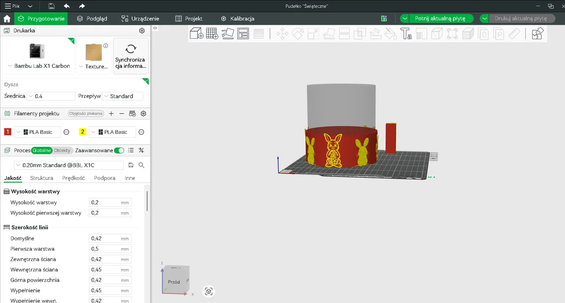 Hộp trang trí hình thỏ dễ thương (Box Świąteczny) - Tải file STL 3D - Image 1