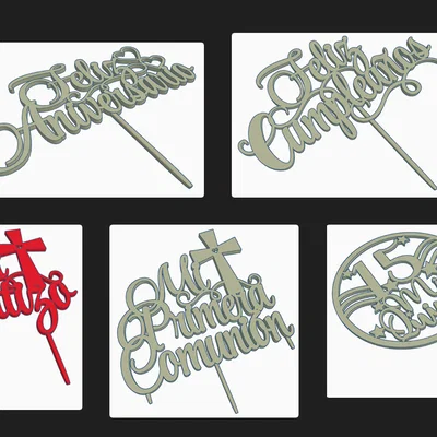 5 Mẫu Cake Topper trang trí bánh (Đa dạng thiết kế)