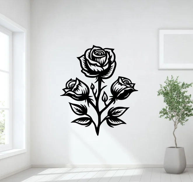 Mẫu tranh treo tường hoa hồng 3D nghệ thuật sang trọng - Image 1