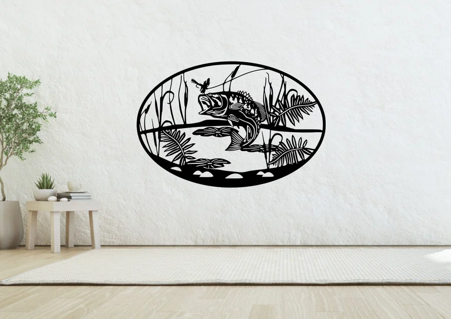 Tranh treo tường nghệ thuật câu cá Fishing Wall Art - Mẫu in 3D đẹp - Image 1