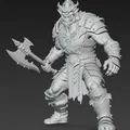 Mô hình Chiến binh Orc cầm rìu (Ork Warrior with Axe) - In 3D sắc nét - Thumbnail 2