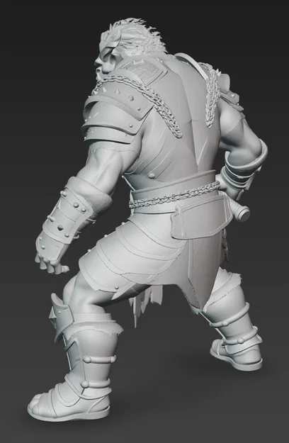 Mô hình Chiến binh Orc cầm rìu (Ork Warrior with Axe) - In 3D sắc nét - Image 3