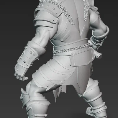 Mô hình Chiến binh Orc cầm rìu (Ork Warrior with Axe) - In 3D sắc nét