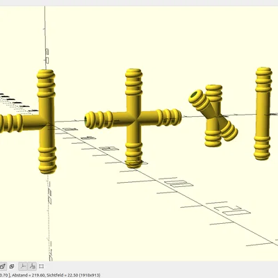 Khớp nối ống dẫn linh hoạt (Pipe Connector) tùy chỉnh OpenSCAD