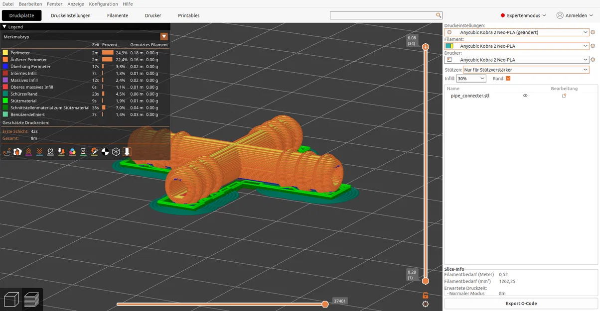 Khớp nối ống dẫn linh hoạt (Pipe Connector) tùy chỉnh OpenSCAD - Image 2