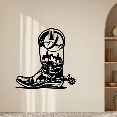 Tranh treo tường hình chiếc ủng cao bồi - Cowboy boot wall art