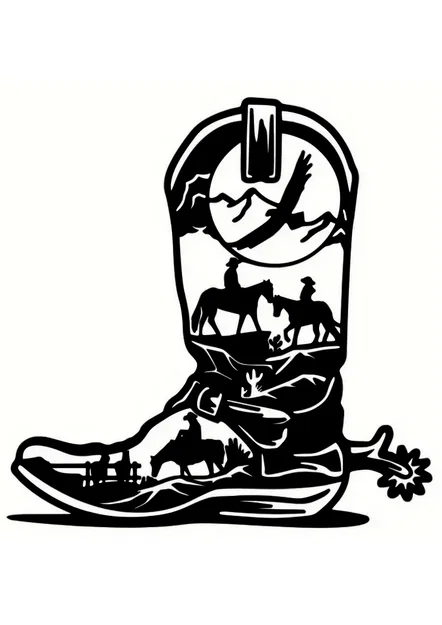 Tranh treo tường hình chiếc ủng cao bồi - Cowboy boot wall art - Image 2