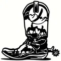 Tranh treo tường hình chiếc ủng cao bồi - Cowboy boot wall art - Thumbnail 2