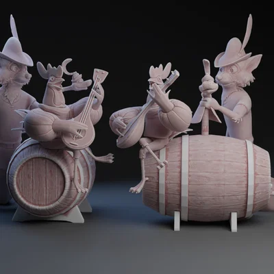 Mô hình 3D Disney Robin Hood: Robin Hood, Hiss và Alan-a-Dale