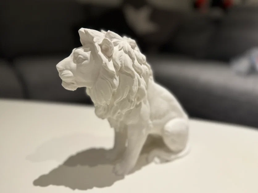 Mô hình tượng sư tử ngồi trang trí độc đáo - In 3D chất lượng cao - Image 3