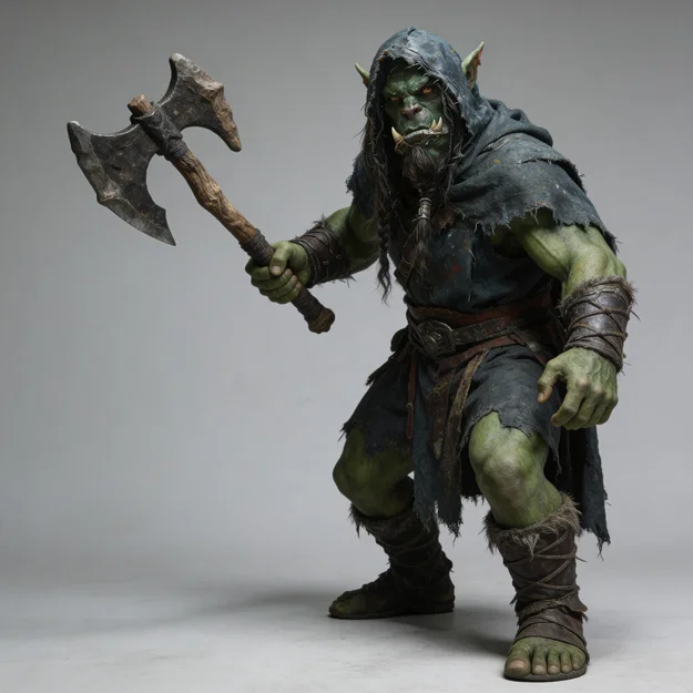 Mô hình chiến binh Ork cầm rìu 3D - Ork Warrior with Axe 4 - Image 1