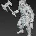 Mô hình chiến binh Ork cầm rìu 3D - Ork Warrior with Axe 4 - Thumbnail 2