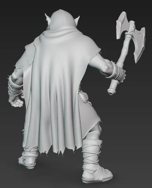 Mô hình chiến binh Ork cầm rìu 3D - Ork Warrior with Axe 4 - Image 3