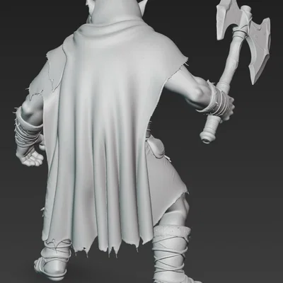 Mô hình chiến binh Ork cầm rìu 3D - Ork Warrior with Axe 4