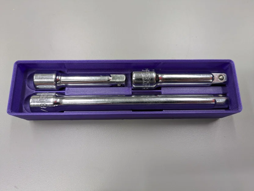 Khay lưu trữ thanh nối dài đầu tuýp 3/8 inch hệ Gridfinity tiện lợi - Image 1
